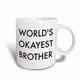 3dRose Welten Okayest Brother In Bold Schriftart Tasse, Keramik, weiß, 11,43 x 8,45 x 12,7 cm