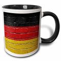 3dRose Tasse 155115 _ 4 Germany Deutschland Flagge auf Ziegelmauer National Country zweifarbig schwarz Becher, 11 Oz, schwarz/weiß