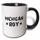 3dRose Michigan Boy-Home Pride-usa-United Staaten von Amerika Text und Stars-Two Ton Becher, Keramik, Schwarz/Weiß, 10,16 x 7,62 x 9,52 cm