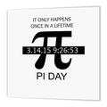 3dRose HT 202810 _ 2 PI Day Once in a Lifetime Eisen auf Wärmeübertragung für weiß Material, 6 by 15,2 cm