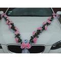 ROSEN GIRLANDE Auto Schmuck Braut Paar Rose Deko Dekoration Autoschmuck Hochzeit Car Auto Wedding Deko (Rosa / Weiß)