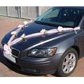 Organza M Auto Schmuck Braut Paar Rose Deko Dekoration Hochzeit Car Auto Wedding Deko (Rosa/Rosa)