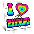 3dRose Groovy Hippie Rainbow I Heart Love Trampolin – Schreibtisch Uhr, 6 von 6 (DC 217520 _ 1)