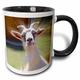 3dRose Funny Curious Goat Fotografie – Zwei Ton Schwarz Tasse, 313 ml (Tasse 201771 _ 4), 11 Oz, schwarz/weiß