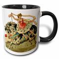 3dRose Tasse 34779 _ 4 Circus Pferd und Ballerina zweifarbig schwarz Tasse, 11 Oz, schwarz/weiß