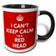 3dRose Ich kann nicht Keep Calm Im eine rot Kopf rot – Zwei Ton Schwarz Tasse, 313 ml (Tasse 222843 _ 4), 11 Oz, schwarz/weiß