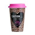 Premier Leopard Travel Mug, Porzellan, Silikon, doppelwandig, 330ml