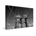 Calvendo Premium Textil-Leinwand 45 cm x 30 cm Quer, NYC Brooklyn Bridge | Wandbild, Bild auf Keilrahmen, Fertigbild auf Echter Leinwand, Leinwanddruck: Urbane Details Orte Orte