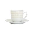 Avet Spain Tassen für Kaffee-Set mit Teller, Steingut, Weiß, 6.8 x 6.83 X 6 cm, 6 Stück