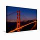 Calvendo Premium Textil-Leinwand 45 cm x 30 cm Quer Golden Gate Bridge am Abend | Wandbild, Bild auf Keilrahmen, Fertigbild auf Echter Leinwand, Leinwanddruck: nach Dem Sonnenuntergang Orte Orte