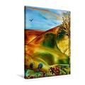 Calvendo Premium Textil-Leinwand 50 cm x 75 cm hoch, Traumlandschaft - Encaustic | Wandbild, Bild auf Keilrahmen, Fertigbild auf Echter Leinwand. Landschaft Voller Vegetation Kunst Kunst