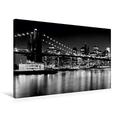 Calvendo Premium Textil-Leinwand 75 cm x 50 cm Quer, NYC Brooklyn Bridge und Manhattan Skyline | Wandbild, Bild auf Keilrahmen, Fertigbild auf Echter Leinwand. Einzigartiger urbaner Flair Orte Orte