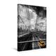 Calvendo Premium Textil-Leinwand 30 cm x 45 cm hoch, New York - Brooklyn Bridge | Wandbild, Bild auf Keilrahmen, Fertigbild auf Echter Leinwand, Leinwanddruck: Bridge in ColorKey mit Taxi Orte Orte