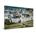 Premium Textil-Leinwand 120 cm x 80 cm quer, SALZBURG Makartsteg über die Salzach | Wandbild, Bild auf Keilrahmen, Fertigbild auf echter Leinwand, Leinwanddruck: Idyllisches Stadtbild (CALVENDO Orte);CALVENDO Orte