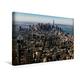 Calvendo Premium Textil-Leinwand 45 cm x 30 cm Quer, New York Stadtübersicht | Wandbild, Bild auf Keilrahmen, Fertigbild auf Echter Leinwand, Leinwanddruck: Midtown und Lower Manhattan Orte Orte