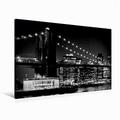 Calvendo Premium Textil-Leinwand 120 cm x 80 cm Quer NYC Brooklyn Bridge und Manhattan Skyline | Wandbild, Bild auf Keilrahmen, Fertigbild auf Echter Leinwand. Einzigartiger urbaner Flair Orte Orte