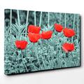 Big Box Art Canvas Print 30 x 20 Inch (76 x 50 cm) Red Poppy Field Flowers (6) - Canvas Wall Art Picture Ready to Hang