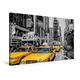 Calvendo Premium Textil-Leinwand 90 cm x 60 cm Quer, New York Taxis | Wandbild, Bild auf Keilrahmen, Fertigbild auf Echter Leinwand, Leinwanddruck: Gelbe Taxis am New Yorker Times Square Orte Orte