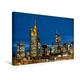 Calvendo Premium Textil-Leinwand 45 cm x 30 cm Quer, Frankfurt - Skyline | Wandbild, Bild auf Keilrahmen, Fertigbild auf Echter Leinwand, Leinwanddruck: Die Skyline zur Blauen Stunde Orte Orte