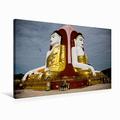 Calvendo Premium Textil-Leinwand 75 cm x 50 cm Quer Vier Buddhas von Kyaikpun | Wandbild, Bild auf Keilrahmen, Fertigbild auf Echter Leinwand, Leinwanddruck Orte Orte