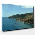 Big Box Art Canvas Print 30 x 20 Inch (76 x 50 cm) Landscape Boats in The Franch Port of Monaco (1) - Canvas Wall Art Picture Ready to Hang