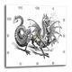 3dRose Bild von viktorianischen schwarz und White Dragon Sketch 25,4 cm (DPP 245226 _ 1), 10 x 10 Wanduhr