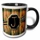 3dRose aus Gold mit Monogramm Buchstabe j-Two Tasse, Keramik, Schwarz, 10,16 x 7,62 x 9,52 cm, Schwarz/Gold