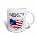 3dRose, Set, USA-Flagge, Tasse, Keramik, 8,45 12,7 cm x x 15,2 cm, Weiß