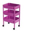 Juypal Mehrzweck 3-Tier-Trolley mit Rollen, Fuchsia, 8 Stück