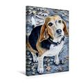 Calvendo Premium Textil-Leinwand 30 cm x 45 cm hoch, der Beagle im Herbst | Wandbild, Bild auf Keilrahmen, Fertigbild auf Echter Leinwand, Leinwanddruck: Aquarell by Nicole Zeug Kunst Kunst