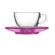 Fratelli Guzzini Gocce Becher Cappuccino mit Untertasse, san|Glass, Distel