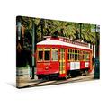 Calvendo Premium Textil-Leinwand 45 cm x 30 cm Quer, Eine historische Straßenbahn in der Canal Street, New Orleans, USA | Wandbild, Bild auf Keilrahmen. in Amerikas Südstaaten Mobilitaet Mobilitaet