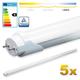 LEDVero 5x SMD LED Röhre 120 cm mit TÜV-Zertifizierung in kaltweiß - Leuchtstoffröhre T8 G13 Tube milchige Abdeckung - 18W, 1800lm- montagefertig