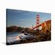 Calvendo Premium Textil-Leinwand 75 cm x 50 cm Quer Golden Gate Bridge San Francisco | Wandbild, Bild auf Keilrahmen, Fertigbild auf Echter Leinwand, Leinwanddruck
