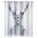 Wenko 22478100 Anti-Schimmel Duschvorhang Mr. Deer Flex, Anti-Bakteriell, 100% Polyester, 180 x 200 cm, weiß