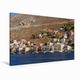 Calvendo Leinwand Blick auf die Insel Symi 120x80cm, Special-Edition Wandbild, Bild auf Keilrahmen, Fertigbild auf hochwertigem Textil, Leinwanddruck, kein Poster