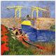 ArtPlaza Van Gogh Vincent - The Langlois Bridge at Arles with Women Washing, Dekorative Paneele, Holz, Mehrfarbig, 70 x 1.8 x 70 cm