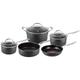 Tefal Jamie Oliver Harteloxierte Premium Serie – 5-Teiliges Kochgeschirr-Set, schwarz