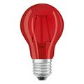 Osram LED Star Classic A Décor Red Lampe, in Kolbenform mit E27-Sockel, Dekoratives rotes Licht und Design, Ersetzt 15 Watt, 6er-Pack