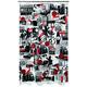 Spirella Textil Roadtrip Black/RED 180x200 cm Duschvorhang, Stoff, schwarz-rot, 180 x 200 cm