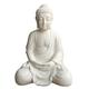 homea 5ecl176 Lampe Buddha sitzend chrom/Poly Kunstharz weiß