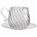 Gabriela Seres Arabesque Teetasse und Untertasse, Glas, Transparent, 25 x 20 x 17 cm, 2-Einheiten