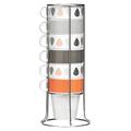 Premier Housewares Französisches Fry Cone Set, 3 weiße Porzellan-Cones, verchromt
