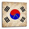 3dRose DPP_255837_1 Wanduhr, Motiv Südkoreanische Flagge, modernes Design, 25 x 25 cm