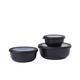 MEPAL 350+750+1250 -Nordic Black cirqula Set 3 dlg, Plastik, Schwarz, 19.2 x 8 cm