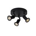 Lucide Jaster-LED-Deckenstrahler-Durchmesser 20 cm-LED-GU10-3x, 2700 K, Metall, GU10, 5 W, Black, 20 x 20 x 15,5 cm