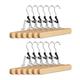 Relaxdays Hosenspanner Holz, 12er Set Kleiderbügel, 360° drehbarer Haken, Klemmbügel für Hosen, HBT: 17x25x2,3 cm, natur