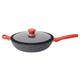 Keten Atlanta Marble Non-Stick Wok pan, 32x9cm, Aluminium, Black, 32 cm