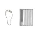 InterDesign Shower Curtain Rollerz and White Shower Curtain Bundle