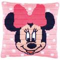 Vervaco Spannstichkissen Disney Minnie Mouse, Stickbild vorgezeichnet Spannstichpackung, vorbezeichnet, Baumwolle, Mehrfarbig, 25 x 25 x 0,3 cm